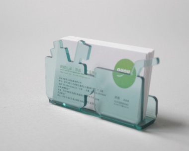 個性設計綠色透明亞克力名片盒名片座名片夾